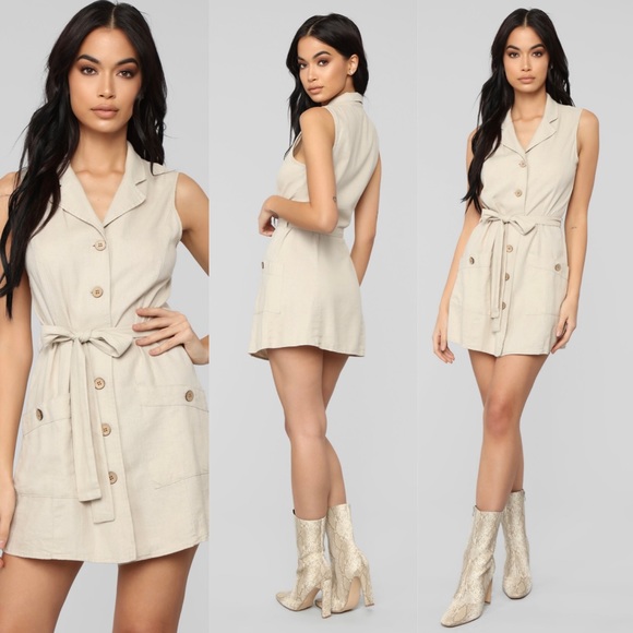 Button Up Mini Dress - Picture 1 of 2